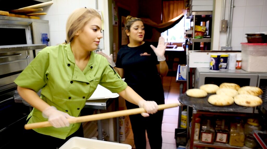 Arzu Esendemir baking Thumb Bread with Gonca Esendemir